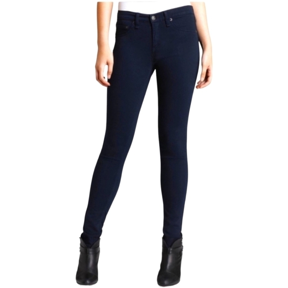 RAG & BONE Legging Dark Blue Skinny Leg Jeans Mid Rise 5 Faux Pockets Women's 25 - Picture 1 of 15